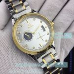 Newest Copy Omega Moonphase Watch Two Tone Silver Dial